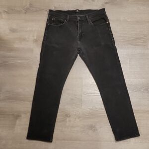 7 For All Mankind Men's Dark Black Skinny Jeans